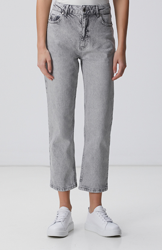 Açık Gri Denim Pantolon