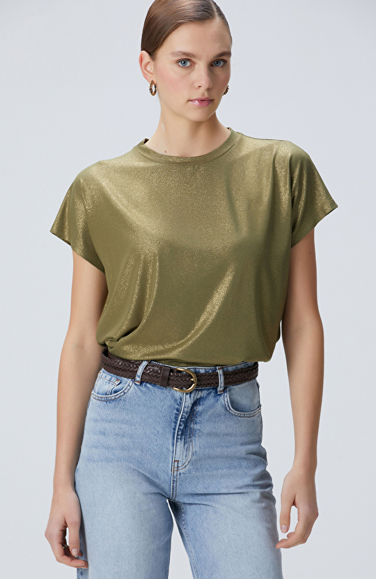 Haki Varaklı T-shirt