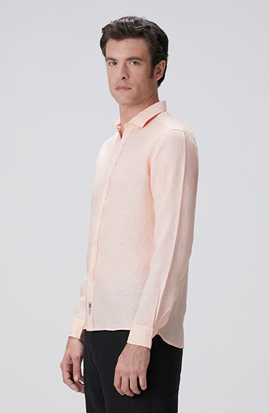 Turuncu Keten Gömlek