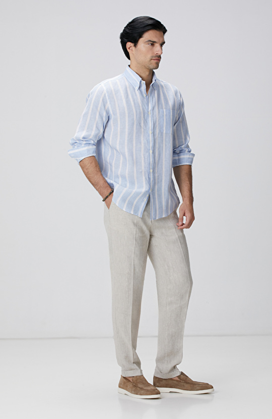 Mavi Beyaz Çizgili Gömlek