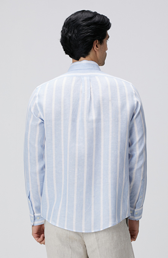 Mavi Beyaz Çizgili Gömlek