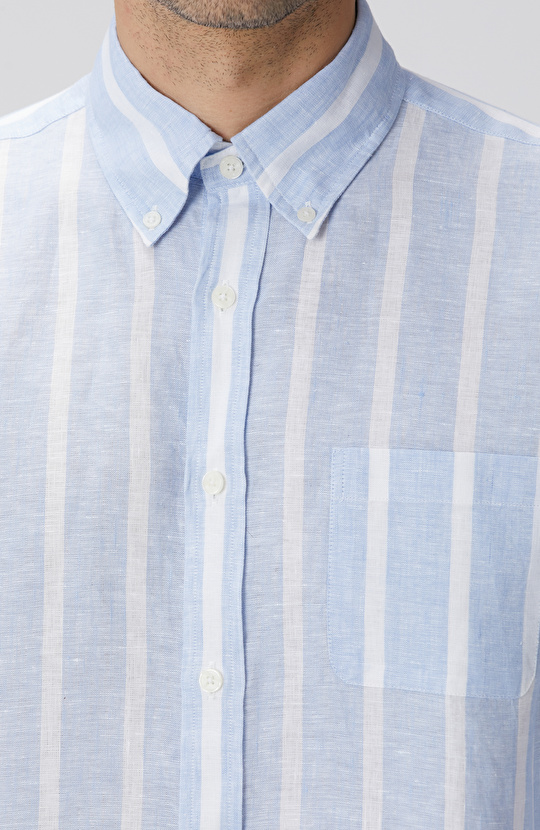 Mavi Beyaz Çizgili Gömlek