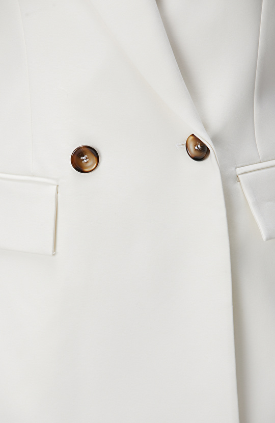 Kırık Beyaz Kruvaze Yelek