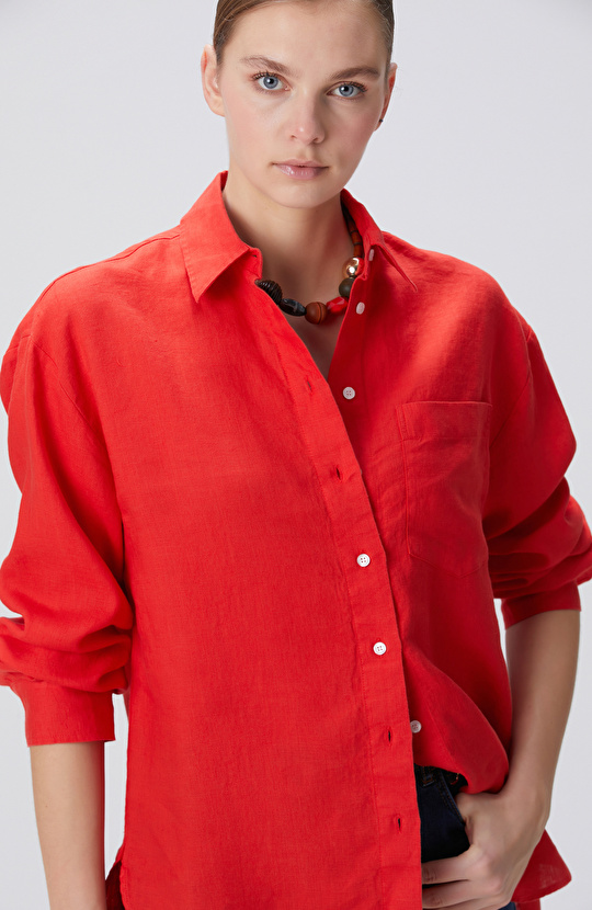 Kırmızı Keten Gömlek