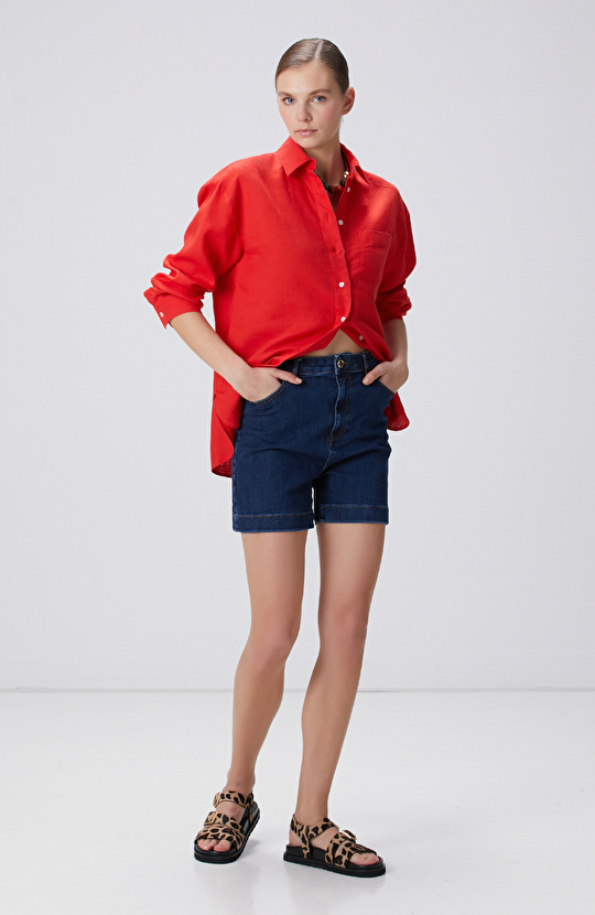 Kırmızı Keten Gömlek