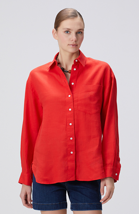 Kırmızı Keten Gömlek