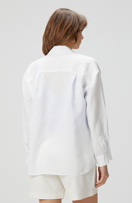 Beyaz Keten Gömlek