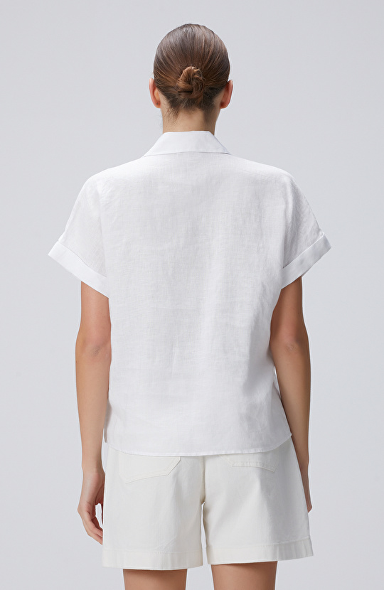 Beyaz Keten Gömlek