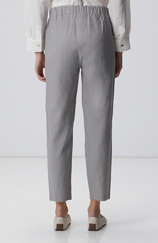 Gri Keten Mix Jogger Pantolon