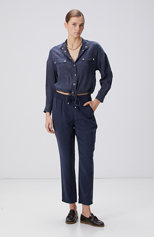 Lacivert Diyagonal Desenli Pantolon Lacivert Diyagonal Desenli Pantolon