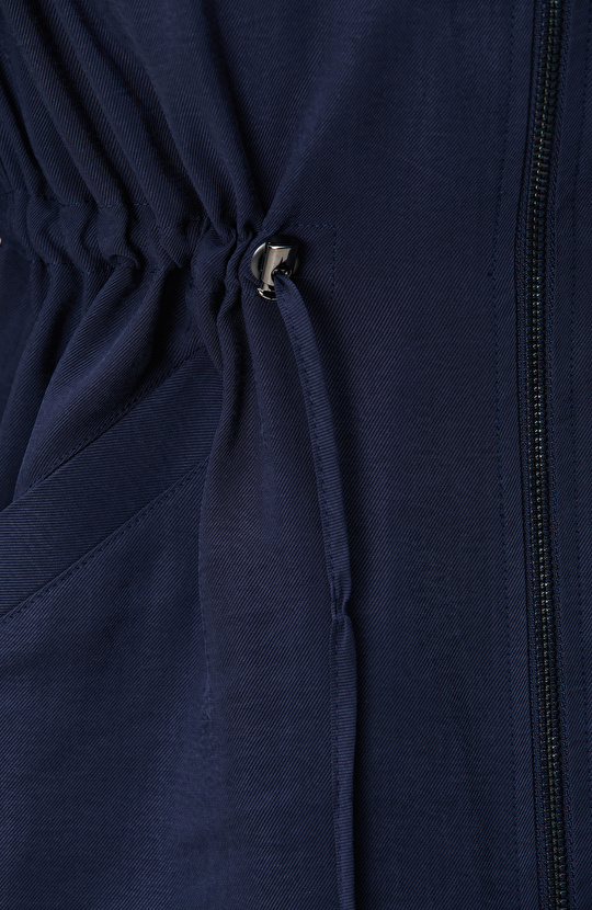 Lacivert Beli Büzgülü Ceket