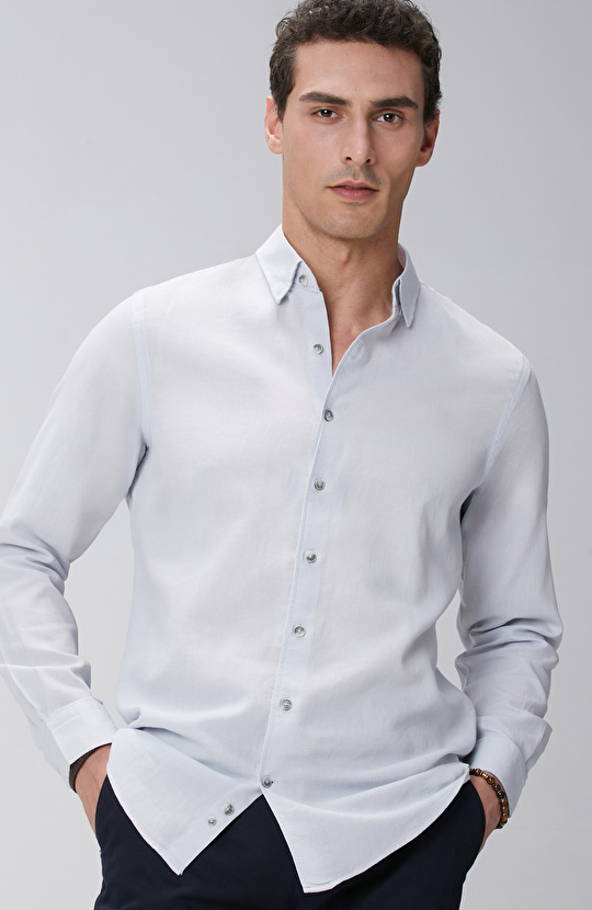 Gri Mikro Desenli Gömlek