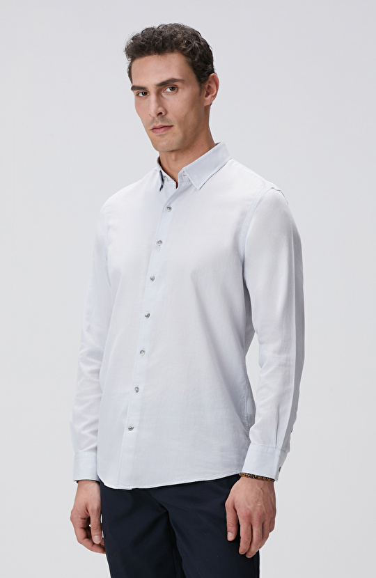 Gri Mikro Desenli Gömlek