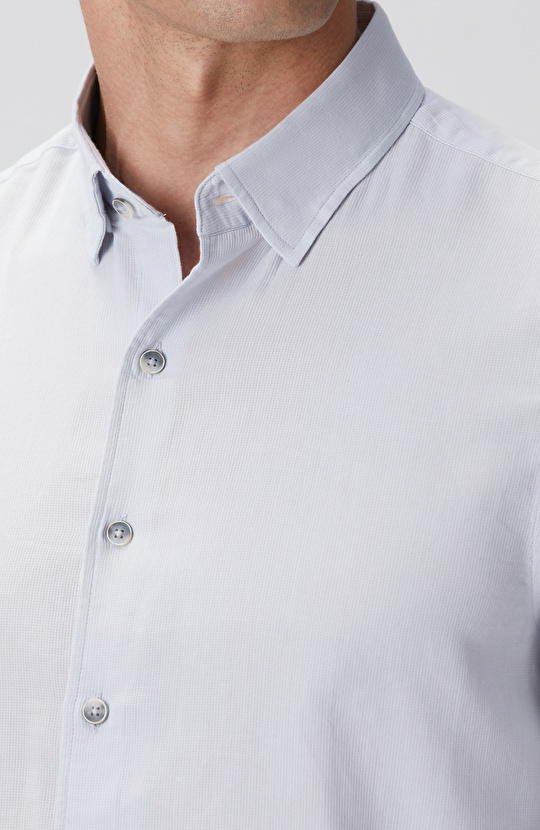 Gri Mikro Desenli Gömlek