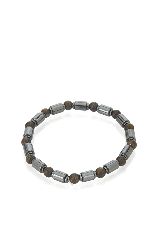 Kahverengi Jasper Hematit Karışımlı Bileklik