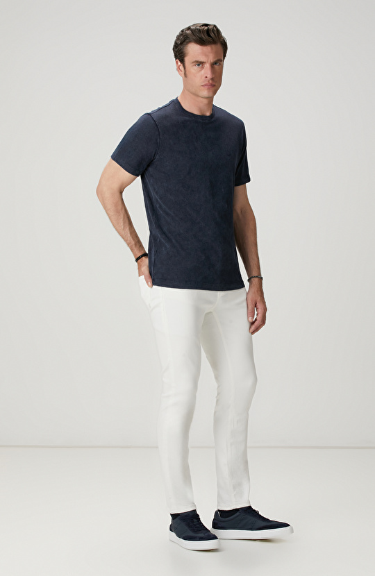 Lacivert Yıkamalı T-shirt