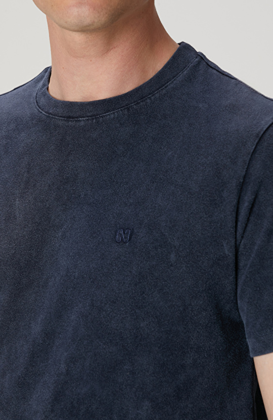 Lacivert Yıkamalı T-shirt