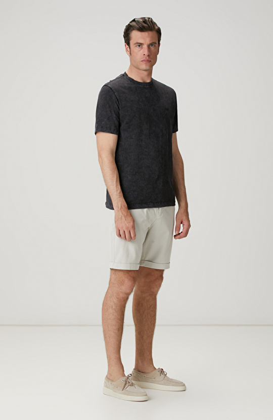 Gri Yıkamalı T-shirt