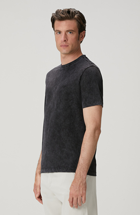 Gri Yıkamalı T-shirt