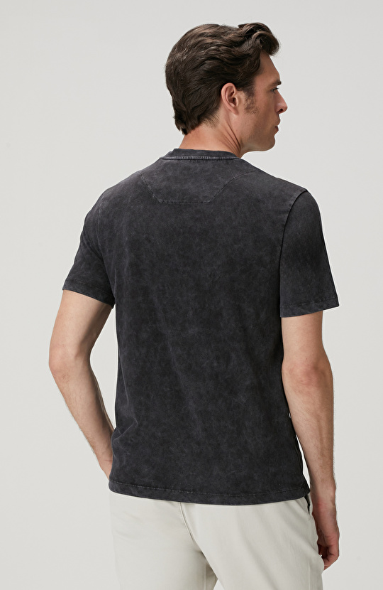 Gri Yıkamalı T-shirt