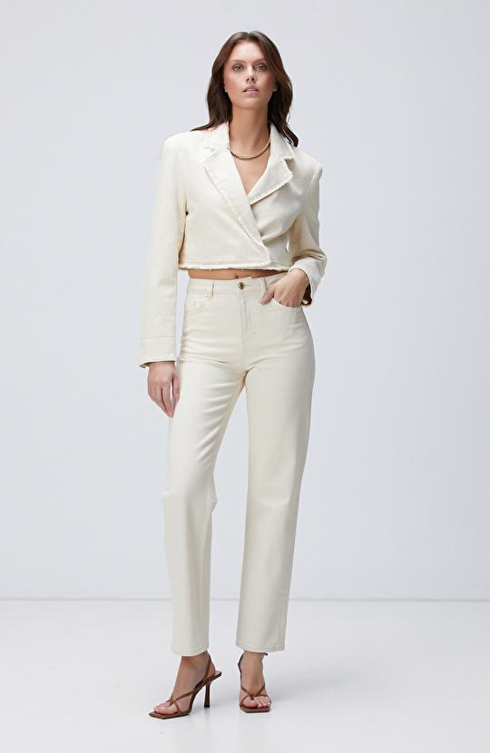 Kırık Beyaz Denim Ceket