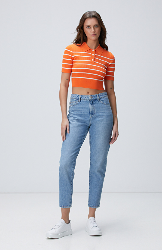 Açık İndigo Denim Pantolon