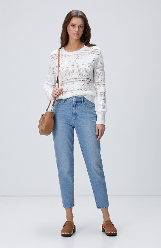 Açık İndigo Denim Pantolon