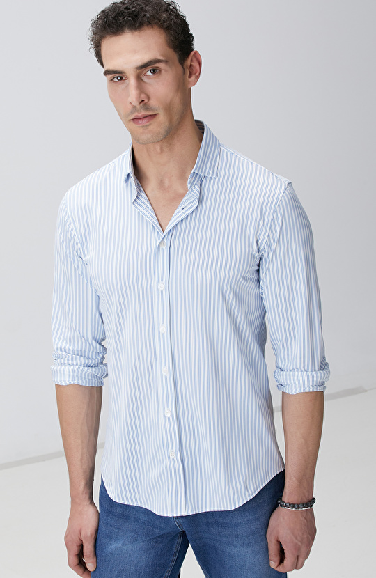 N-Tech Mavi Beyaz Gömlek