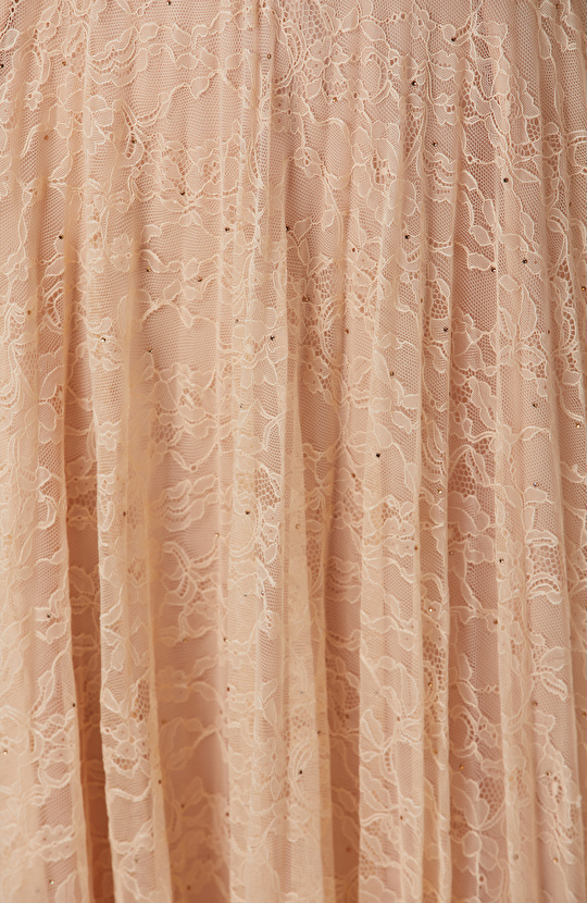 Limited Bej Midi Dantel Etek