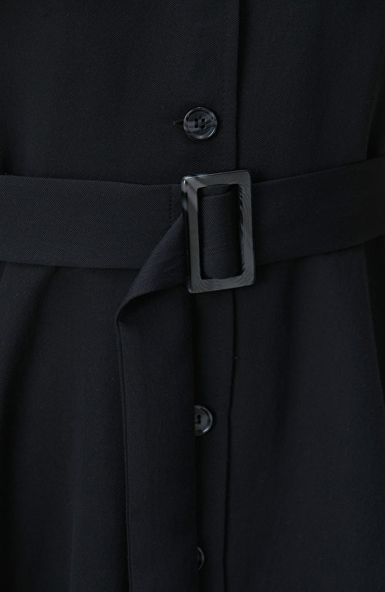 Siyah Diyagonal Desenli Midi Elbise