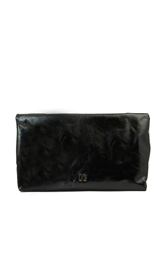 Siyah Kadın Rugan Deri El Portföyü