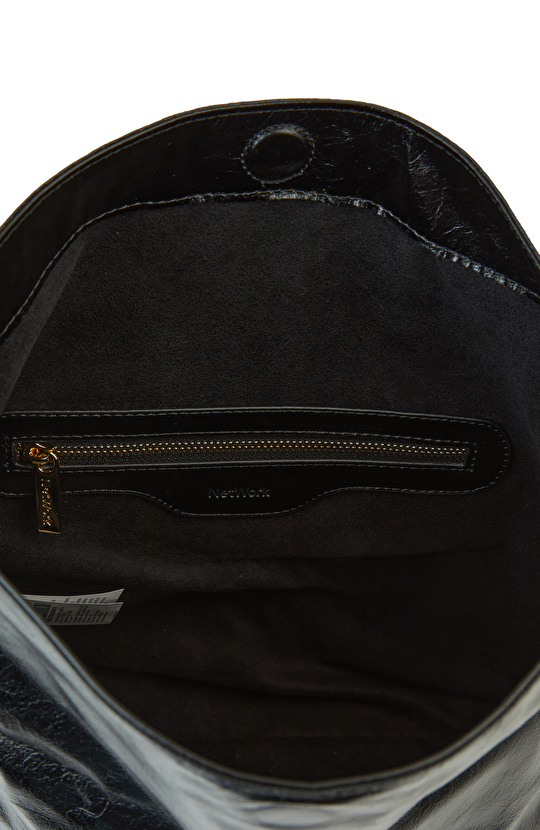 Siyah Kadın Rugan Deri El Portföyü