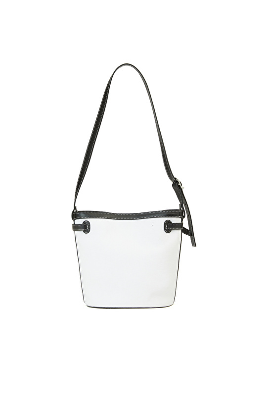 Bej Siyah Kadın Deri Çanta