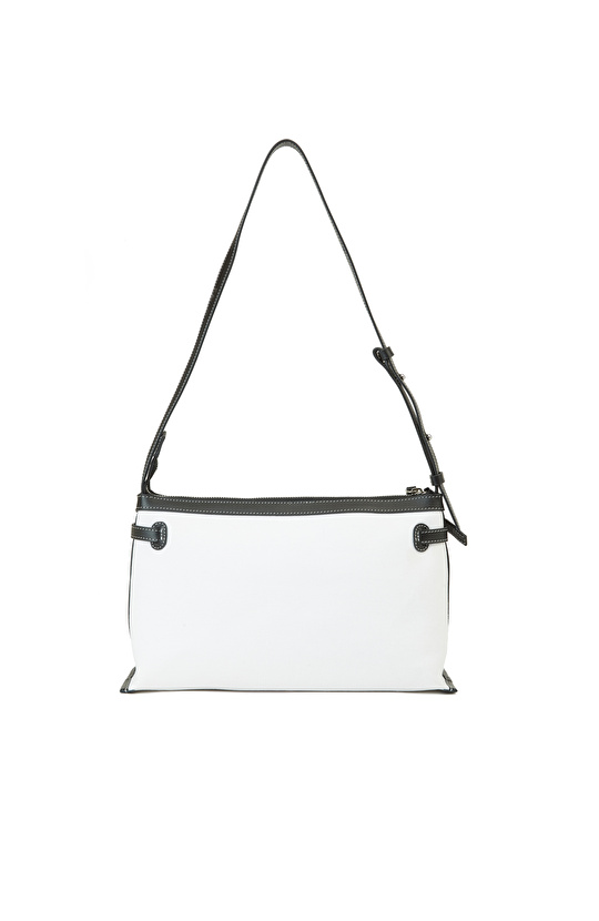 Bej Siyah Kadın Deri Çanta