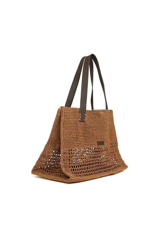 Kahverengi Kadın Örgü Çanta