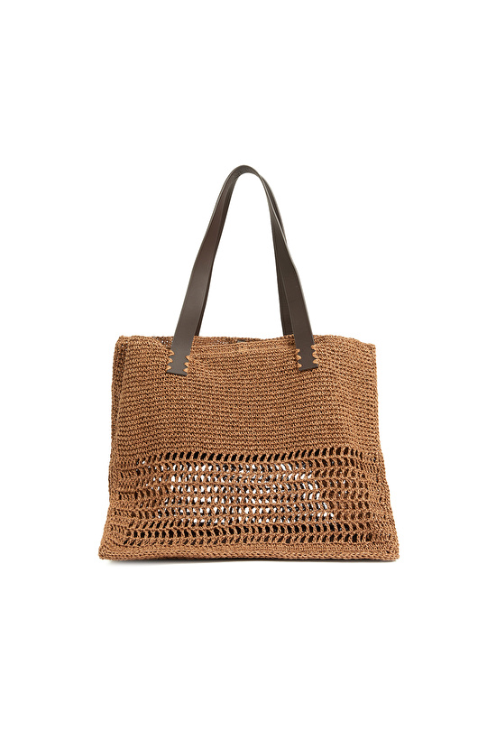 Kahverengi Kadın Örgü Çanta