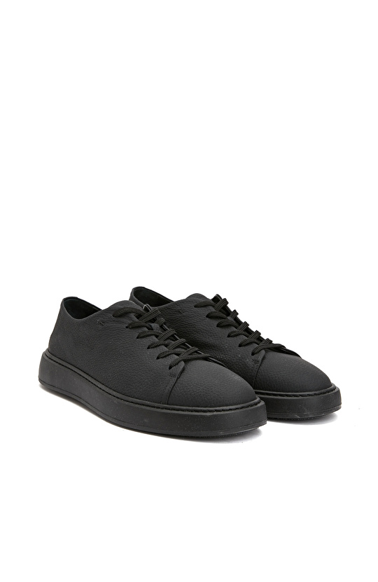 Siyah Erkek Deri Sneaker Siyah Erkek Deri Sneaker