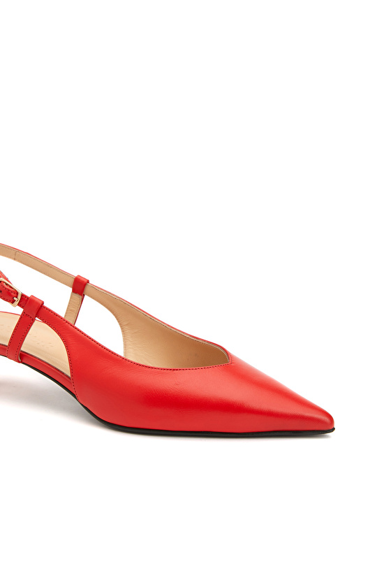 Kırmızı Deri Topuklu Ayakkabı