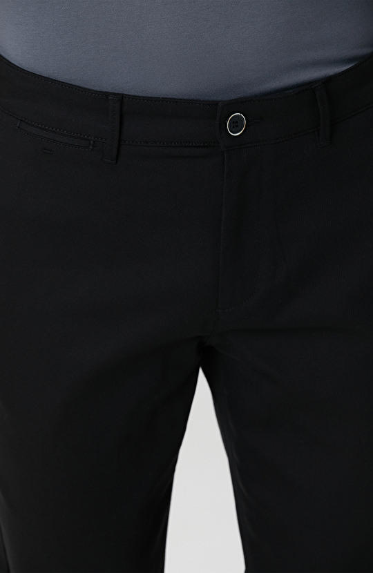 Siyah Diyagonal Chino Pantolon