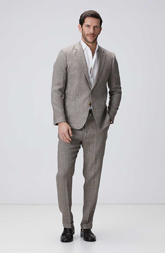 Vizon Keten Karışımlı Takım Elbise