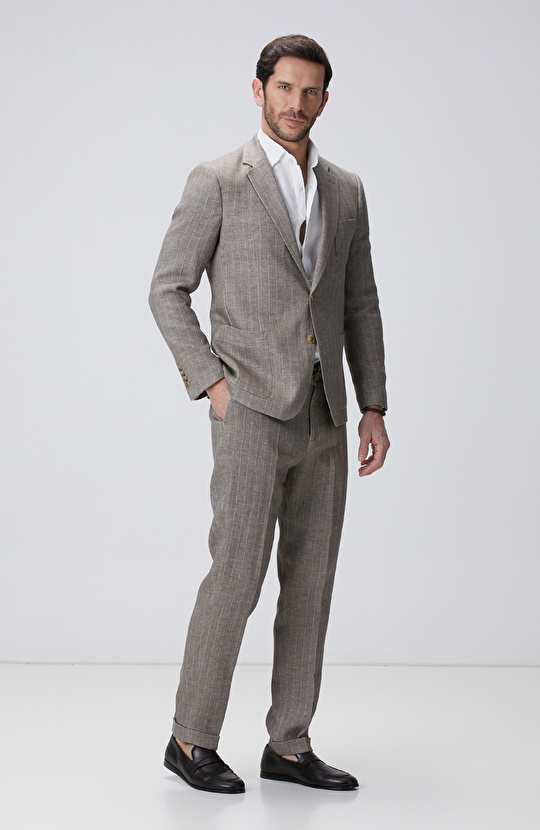 Vizon Keten Karışımlı Takım Elbise