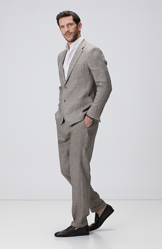 Vizon Keten Karışımlı Takım Elbise