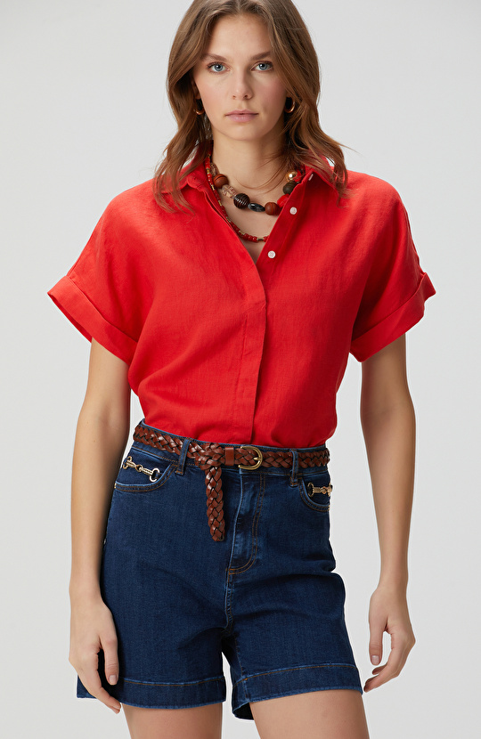 Kırmızı Keten Gömlek