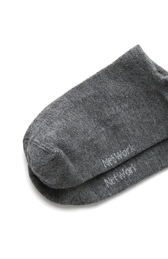 Gri Beyaz 2li Kadın Bambu Çorap Seti