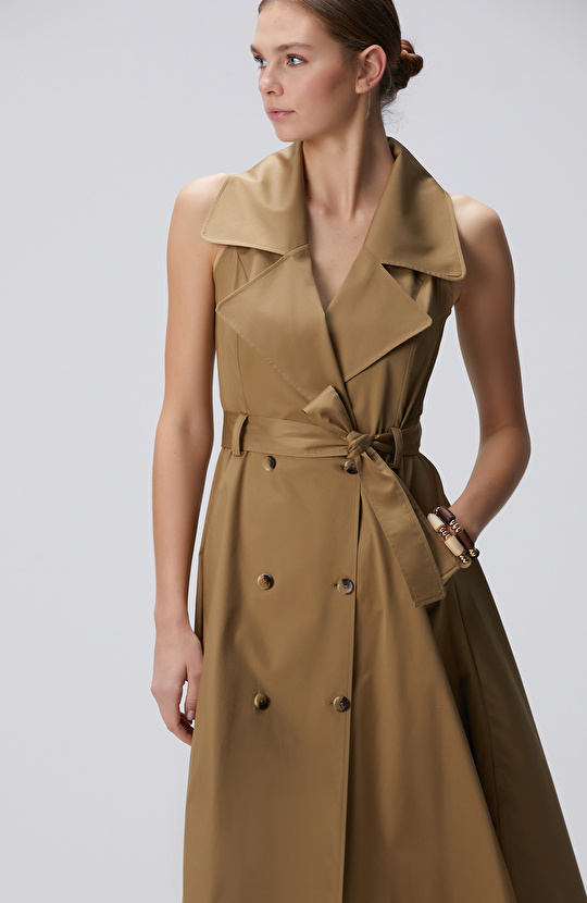 Haki Midi Kruvaze Elbise