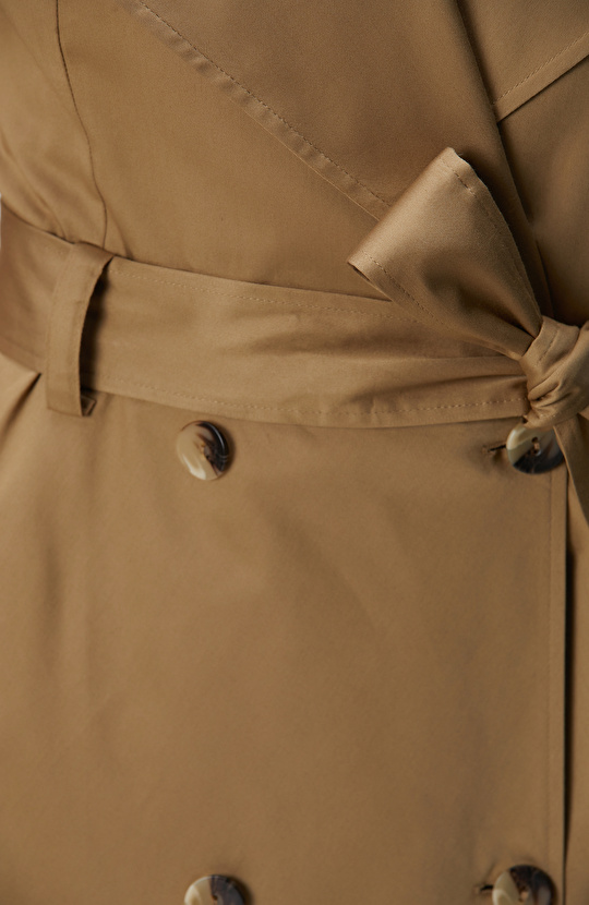 Haki Midi Kruvaze Elbise