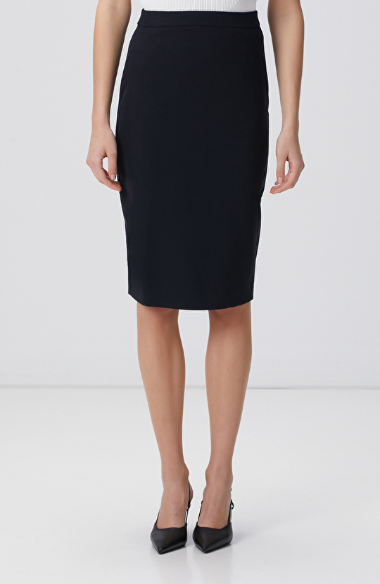 Lacivert Midi Kalem Etek