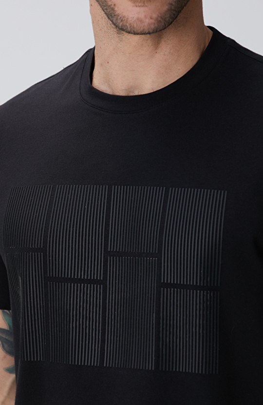 Siyah Hologram Baskılı N-Tech T-shirt