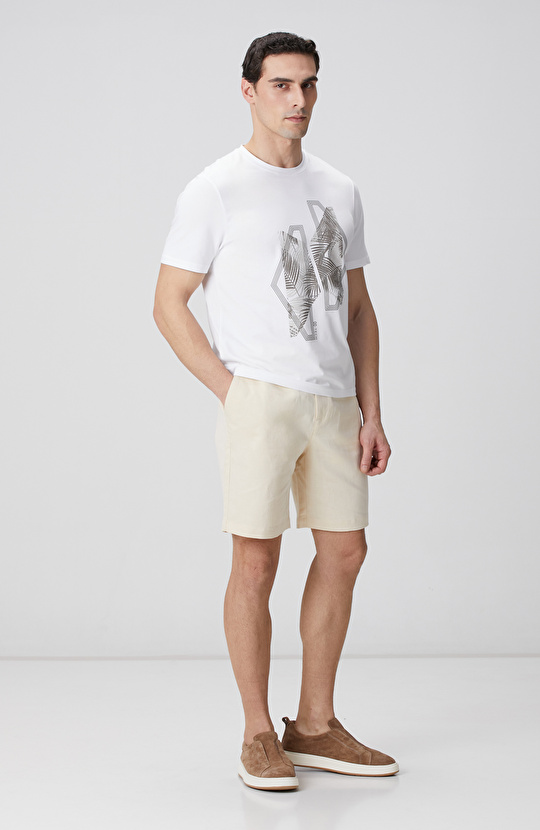 N-Tech Beyaz Baskılı T-shirt