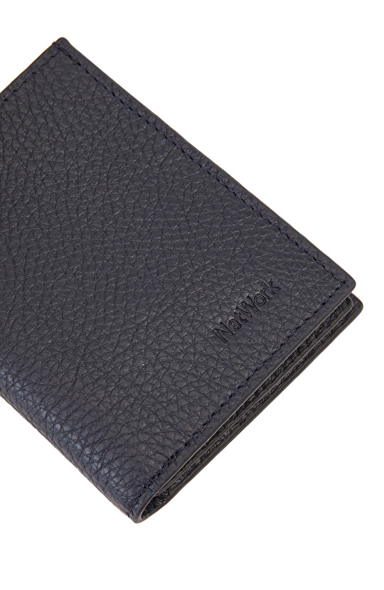 Lacivert Baskılı Erkek Deri Cüzdan